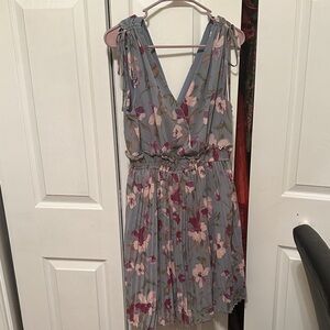 Gilli Floral Midi Dress in Blue and Purple